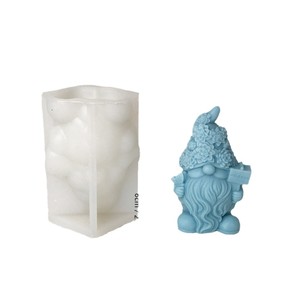 Silicone Candle Mold Dwarf Christmas Craft DIY Plaster Cake Molding Kit Irregular Shape Transparent White - Product Image 5