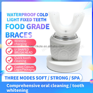 Brosse à dents électrique sonique intelligente en forme de U avec charge sans fil, kit de blanchiment des dents ultrasonique pour adultes, étudiants, maison et voyage - Product Image 3