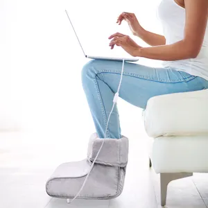 Pakcare定制男女通用可充电USB光伏毛皮冬靴取暖器电加热保暖工作
