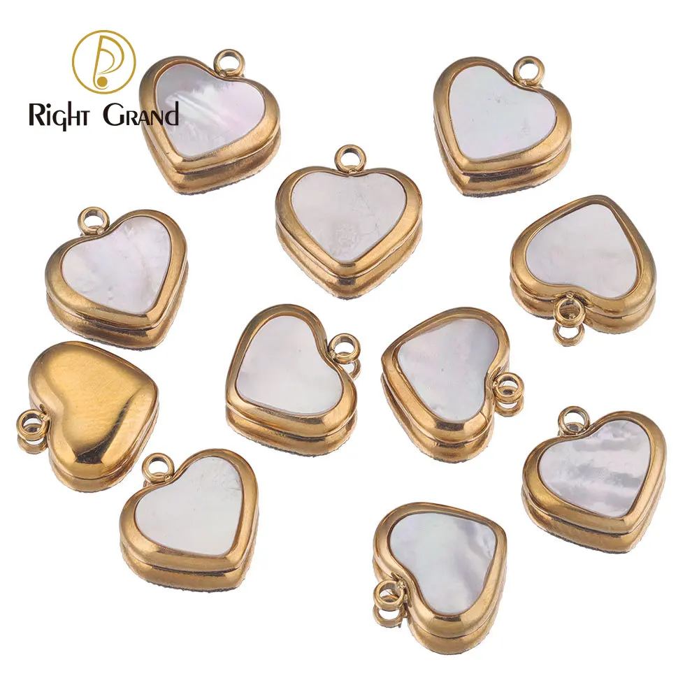 Nuovi arrivi accessori fatti a mano 11mm ciondoli semplici piccoli ciondolo a cuore di conchiglia naturale per gioielli