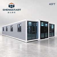 Maison conteneur extensible de 40 pieds à 3 chambres, hébergement préfabriqué pour travailleurs, logement modulaire pour personnel, dortoir pour chantier de construction