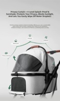 Poussette pliable à 4 roues pour animaux de compagnie, chariot pour chien et chat, pliage à une main, transporteur pour les voyages