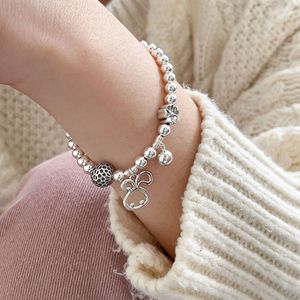 925 Sterling Silver Rabbit <b>Beaded</b> <b>Bracelet</b> For Women Minimalist Cartoon Animal Zodiac Charm Jewelry Everyday Wear - Product Image 4