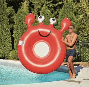 Jolie bouée gonflable en PVC en forme de crabe rouge 120 cm - Product Image 4