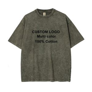 Design Wholesale Men's T-<b>shirts</b> Plain Heavyweight Cotton Acid Washed T <b>Shirt</b> Custom Logo Oversized T <b>Shirt</b> Men - Product Image 4