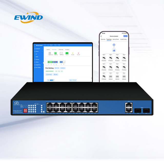 Best Quality 10/100mbps Unmanaged Cloud Managed AI PoE Switch Ethernet PoE CCTV 20 port PoE Switches for IPO0OP Camera Pcba