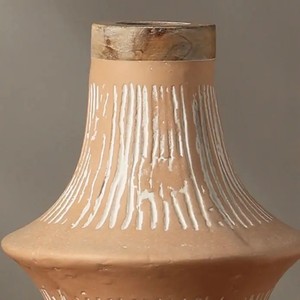 Handcrafted Eco Mix <b>Small</b> Decorative Flower Vase 8X8X13.5 In Sustainable Stylish Accent Piece - Product Image 4