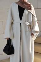 Abaya Hiver 2026 de Haute Qualité, Vêtement Femme Chaud en Laine Tricotée Épaisse, Robe Modeste Musulmane
