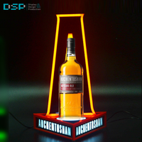 Présentoir en verre à un shot personnalisé de l'usine de DSP Vietnam casier à vin éclairé par LED pour discothèque Bar acrylique Glorifier