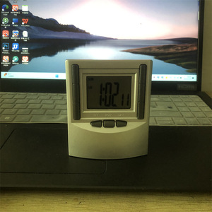 Desktop Multifunctional Electronic Clock Gray Rectangular Plastic Battery Operated For Home Student Exam Timer - Product Image 1