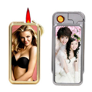 Custom Logo Metal Electronic Cigarette Lighter USB Rechargeable Battery Sublimation Blanks Aluminum Insert Sublimation Lighter