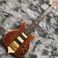 Guitare basse à 6 cordes en érable Burst avec manche traversant le corps, touche en ébène, micros actifs, acceptant les projets de guitare basse personnalisés