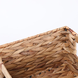 Natural Water Hyacinth Storage <strong>Baskets</strong>, Rectangular <strong>Basket</strong> Woven <strong>Cube</strong> Storage Bin with Chalkboard and Marker - Product Image 3