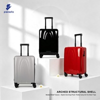 Valise cabine 20 pouces en polycarbonate souple de qualité supérieure, légère et durable, pour voyages d'affaires, avec roulettes pivotantes et serrure.