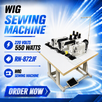 Nouvelle machine à coudre à point de chaînette à 3 têtes pour la fabrication de perruques à cheveux longs, aiguille simple, acier inoxydable, haute précision, silencieuse RN-872JF