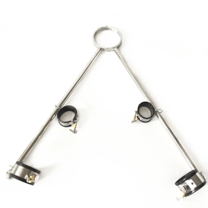 Neueste Edelstahl-Beinfixierungsfesseln, Handfesseln, Fußfesseln, Halsband-Fixierungsvorrichtungen, <span class=keywords><strong>BDSM</strong></span>-Set für Erwachsene, Sexspielzeug - Product Image 1