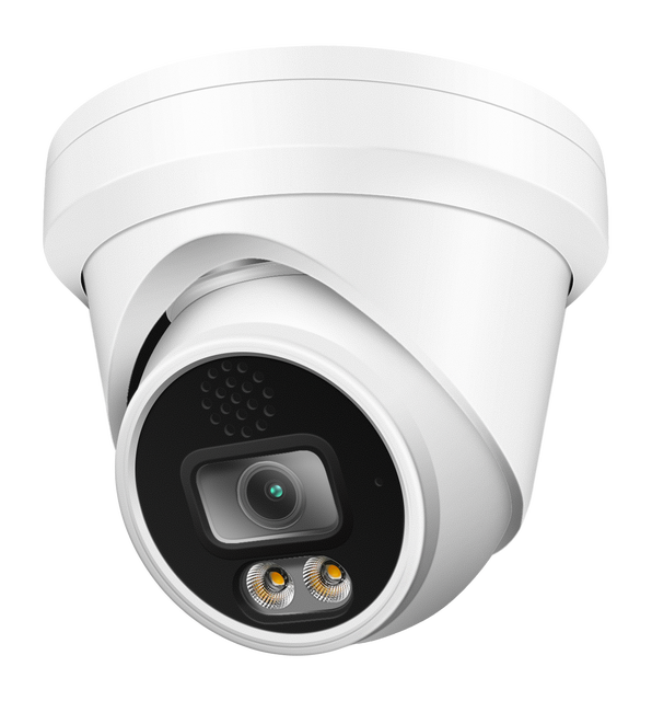 Human Vehicle Detection LED IR & Warm-Light Two-Way Audio IP Dome Camera IP65 Waterproof Outdoor Security Camera