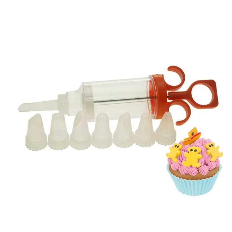 Bakken Food Grade 8 Pcs Wit Nozzles Tips Plastic Icing Piping Pastry Cookies Decorating Pan Mold Cake Spuitpistool