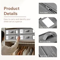 Lot de 6 organisateurs de draps de lit et rangement boîte d'organisateur de placard en lin pliable porte-literie pour ensemble de draps