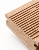 Planche de terrasse en WPC massif, composite bois-plastique PE, double face rainurée et surface plate gaufrée pour terrasse extérieure et jardin
