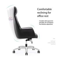 Chaise de bureau exécutive ergonomique en cuir à dossier haut avec dossier inclinable pour un travail et un repos confortables