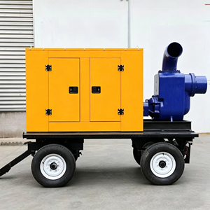 Pompe à eau de 12 pouces à grand débit, refroidie par eau, 4 cylindres, pour eaux usées municipales, unité de pompe à eau d'urgence SD15~400, portable, à air comprimé - Product Image 6