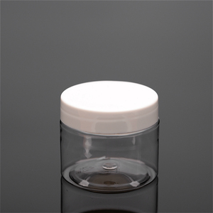 Plastic PET 80g wide mouth jars food grade storage containers with white screw caps