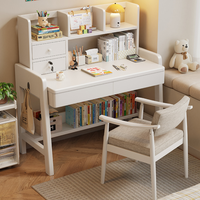 Bureau d'étude en bois massif avec huche et 2 tiroirs, bureau d'écriture ergonomique à hauteur réglable pour enfants, vente en gros pour chambre et appartement