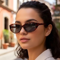 Kacamata Hitam Gaya Korea Model Cat Eye Bingkai Kecil Retro Trendi Cocok untuk Semua Gaya Street Shooting UV400 Unisex
