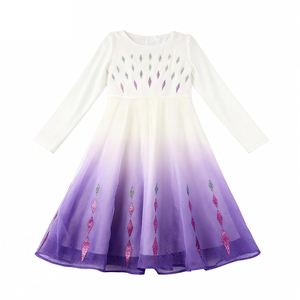 <span class=keywords><strong>Robe</strong></span> <span class=keywords><strong>de</strong></span> princesse pour filles à manches longues, tissu dégradé, détails scintillants, pour les spectacles <span class=keywords><strong>de</strong></span> scène et les fêtes d'hiver - Product Image 2
