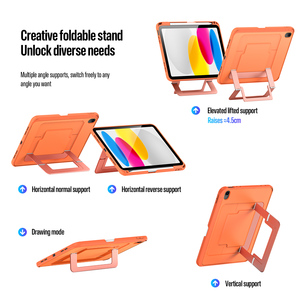 Étui de protection intégral pour tablette iPad 10 (2022)/11 (2025), étui transparent givré avec support réglable en alliage d'aluminium - Product Image 1