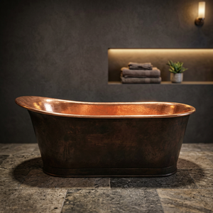 Baignoire de Luxe en Bronze Huilé, Double Baignoire Autoportante au Design Moderne pour Salle de Bain et Villas - Indian Home Crafts - Product Image 1