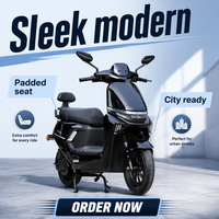 Moto électrique urbaine 72V 1000W 2000W avec moteur puissant, amortisseur réglable et pneus larges, deux roues