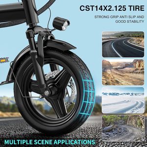 Bicicleta Eléctrica Plegable LelekuaI de 14 Pulgadas, Motor sin Escobillas de 500W, Batería de Litio, Alcance de 32 Millas, Bicicleta Eléctrica para Desplazamientos - Product Image 5