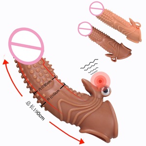 Dildos vibrants, dispositif d'agrandissement du pénis, manchon vibrant pour pénis, préservatif réutilisable, jouets sexuels pour homme - Product Image 4