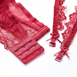 Lingerie sexy bon marché pour femmes Ensemble <span class=keywords><strong>soutien</strong></span>-<span class=keywords><strong>gorge</strong></span> et culotte en filet transparent <span class=keywords><strong>ultra</strong></span> fin en stock - Product Image 4