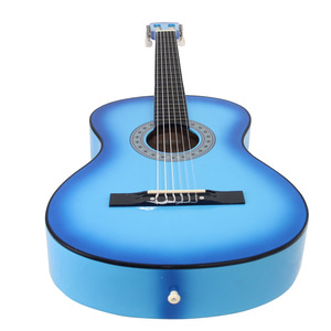 Guitarra Clásica Azul de 38 Pulgadas con Cuerpo de Tilo, Acabado Mate para Principiantes, con Funda, Correa, <span class=keywords><strong>Afinador</strong></span>, Cuerdas Adicionales, Púas y Capo - Product Image 6