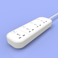 Multiprise avec protection contre les surtensions, 4 prises, 1 port USB-A et 2 ports USB-C, câble de 2 m pour usage au bureau