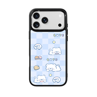 Coque de téléphone AG Feeling Black Edge avec motif ours en relief doré pour iPhone 17, 17 Pro Max, 16 Pro, 15 – Coque magnétique