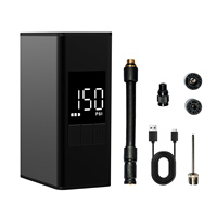 Mini-compresseur d'air haute pression 150 PSI pour pneus de vélo avec écran LED, portable, en alliage d'aluminium, arrêt automatique, compatible rapide Presta et Schrader