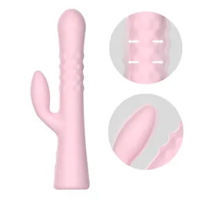 WINYI Vibrator pemasukan baru grosir kepala ganda bergetar Swell Gspot klitoris kelinci Vibrator mainan seks untuk wanita