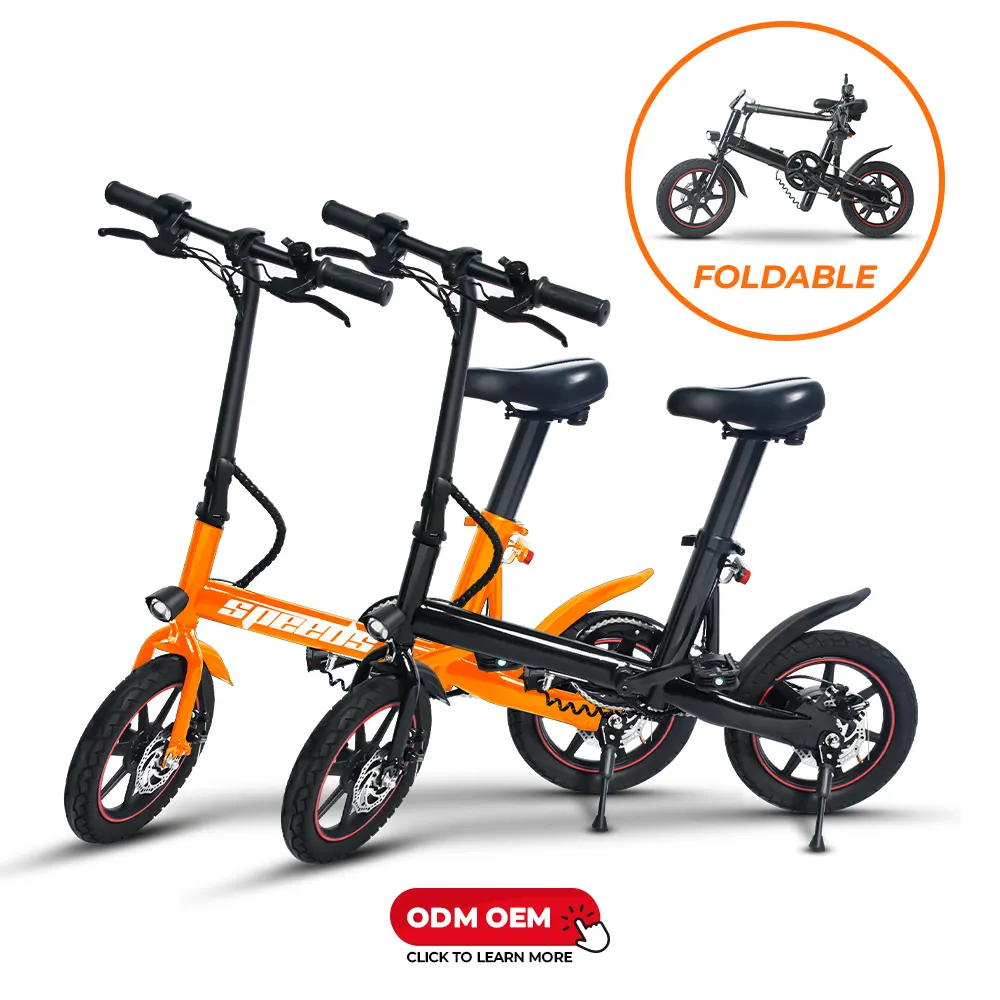 Vélo électrique pliable léger de 350w, petit vélo électrique pliable de 14 pouces