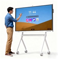 Écran plat interactif électronique LCD tactile 20 points 4K de 65/75/86/98/110 pouces avec cadre en aluminium pour une utilisation en classe