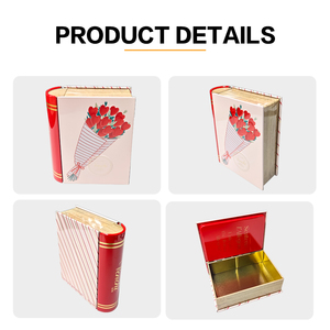 Jyb cuốn sách sáng tạo hình dạng món quà <span class=keywords><strong>tin</strong></span> <span class=keywords><strong>container</strong></span> kim loại tinplate ẩn lưu trữ hộp thiếc với biểu tượng tùy chỉnh - Product Image 5