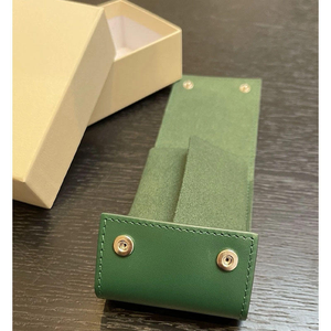 Top Version Leather <b>Watch</b> Packaging Box <b>Case</b> Luxury Single Original Gift <b>Watch</b> Box Set with Ripple Green Tote Bag - Product Image 2