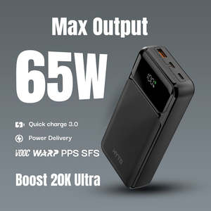 사용자 정의 로고 야외 울트라 슬림 고속 충전 20000 Mah <span class=keywords><strong>Powerbank</strong></span> 65w 휴대용 배터리 충전기 유형 C 노트북 전원 은행 20000 mah - Product Image 3