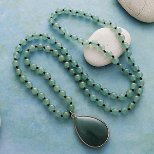 Collier en pierres naturelles, perles de quartz rose, pendentif goutte d'eau en améthyste, bijoux de mode pour femmes, cadeau, origine Jinhua LZN2409037 - Product Image 2