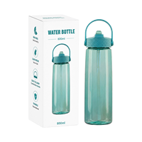 Bouteille de sport Tritan 800 ml Édition Coupe 2026 avec logo personnalisé, sans BPA, anti-fuite, écologique, avec paille, ouverture à une main, idéale pour les voyages