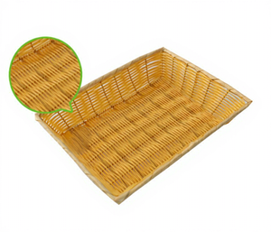 Cesti per Pane in Plastica Intrecciata, Cesti Rettangolari per Esposizione del Pane, Cesti Simil-Rattan per Alimenti e Frutta - Product Image 3