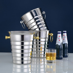 Ventes en <span class=keywords><strong>gros</strong></span> Logo personnalisé promotionnel Corona seau à glace argent bière ronde en métal fête grande étain en acier inoxydable bar <span class=keywords><strong>vin</strong></span> baril <span class=keywords><strong>de</strong></span> glace - Product Image 1